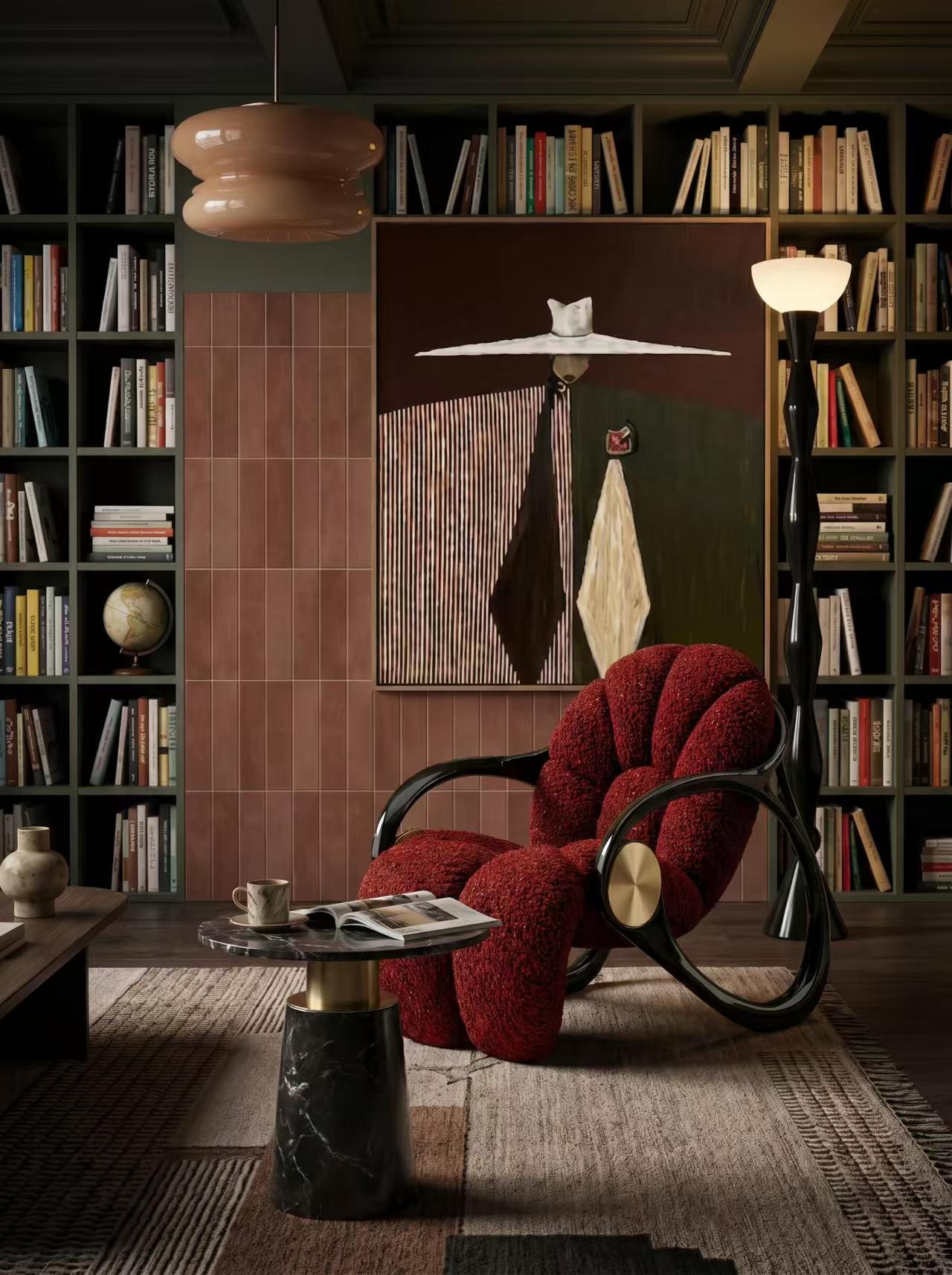 Luxury Italian Sculptural Lounge Chair