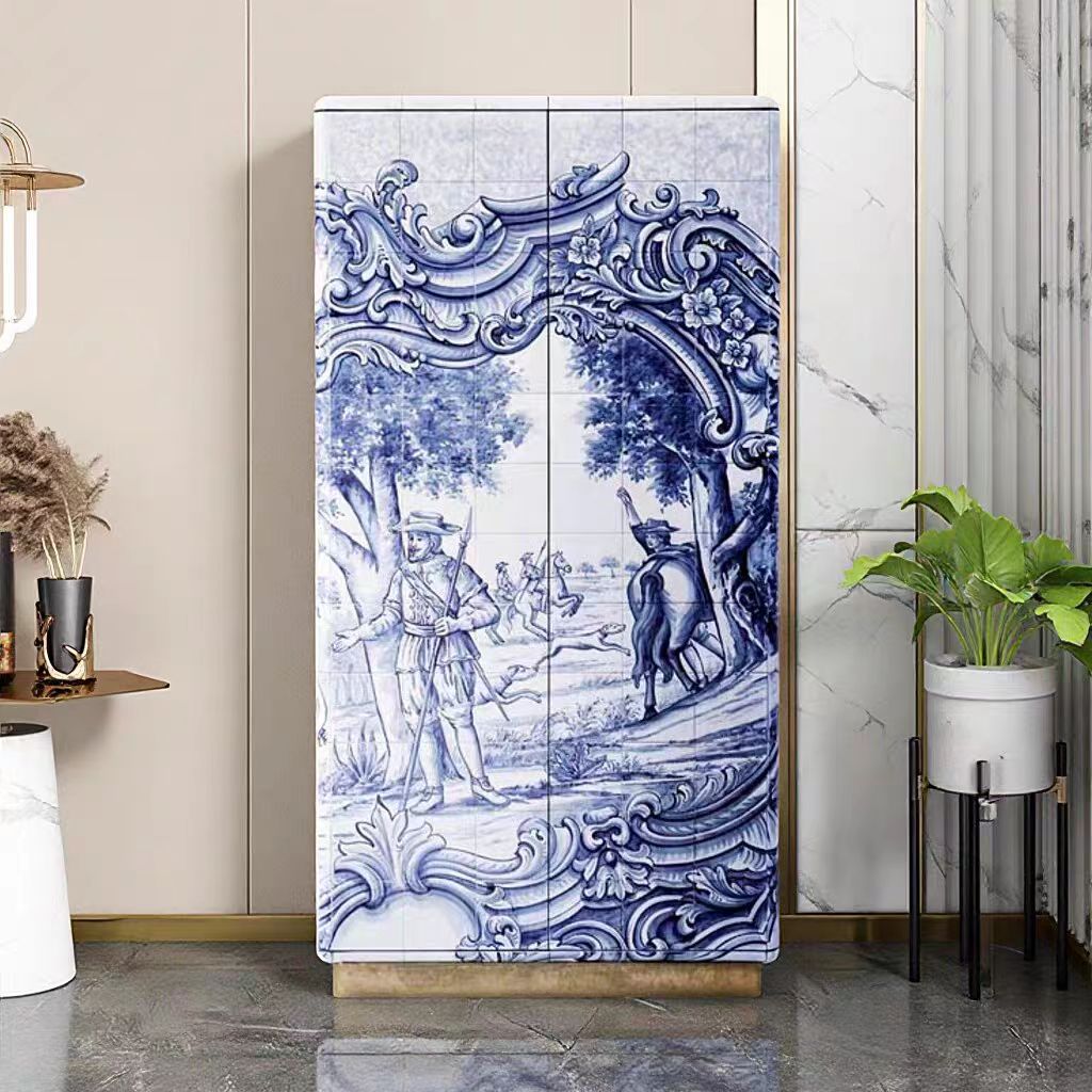 Luxury Italian Hand Painted Sideboard Cabinet Design