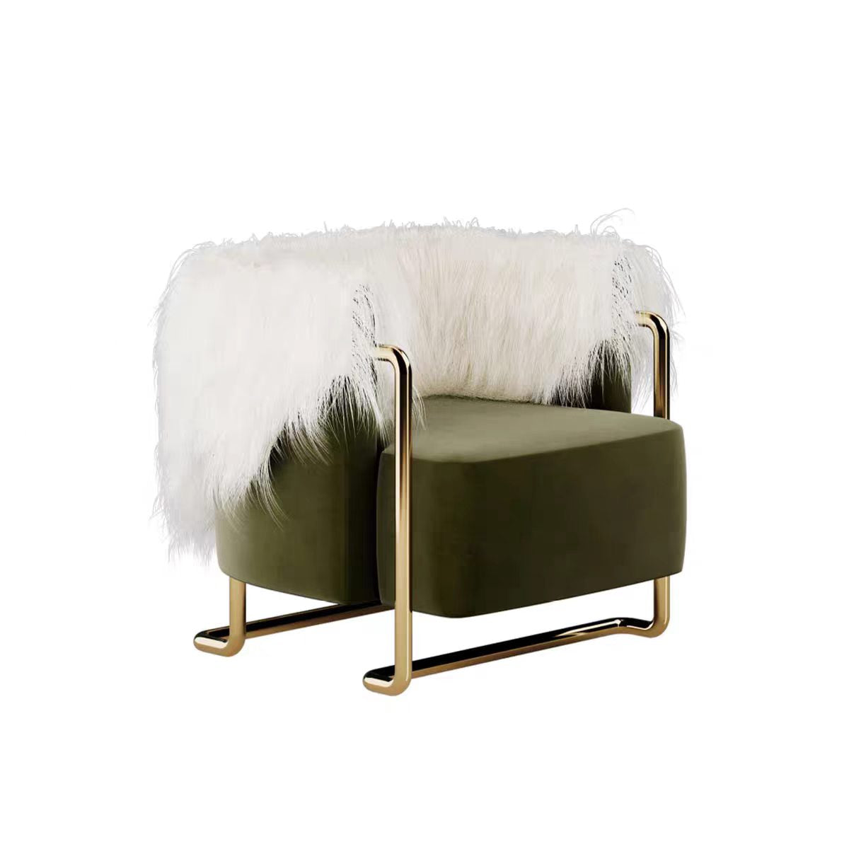 Luxury Italian Single Lounge Chair with Stainless Steel Design