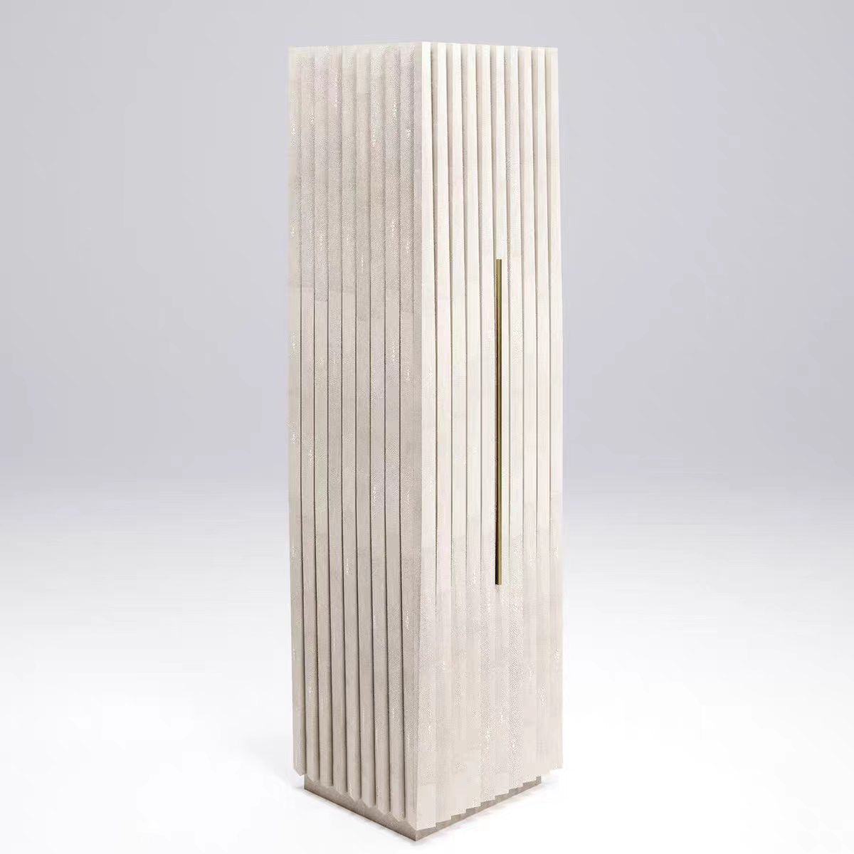 Luxury Italian Stingray Leather Wine Cabinet with Solid Wood Design