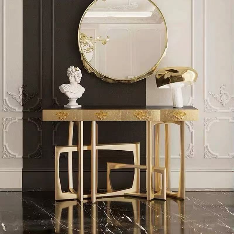 Luxury Italian Gold Leaf Console Table Design