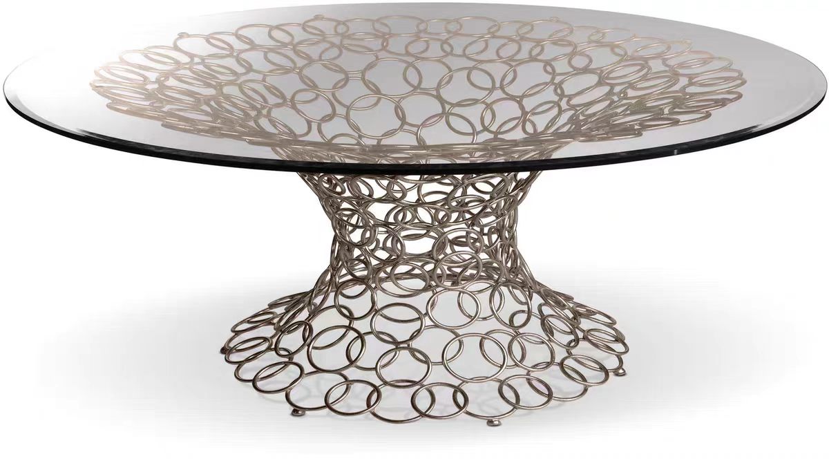Luxury Italian Irregular Glass Dining Table Design