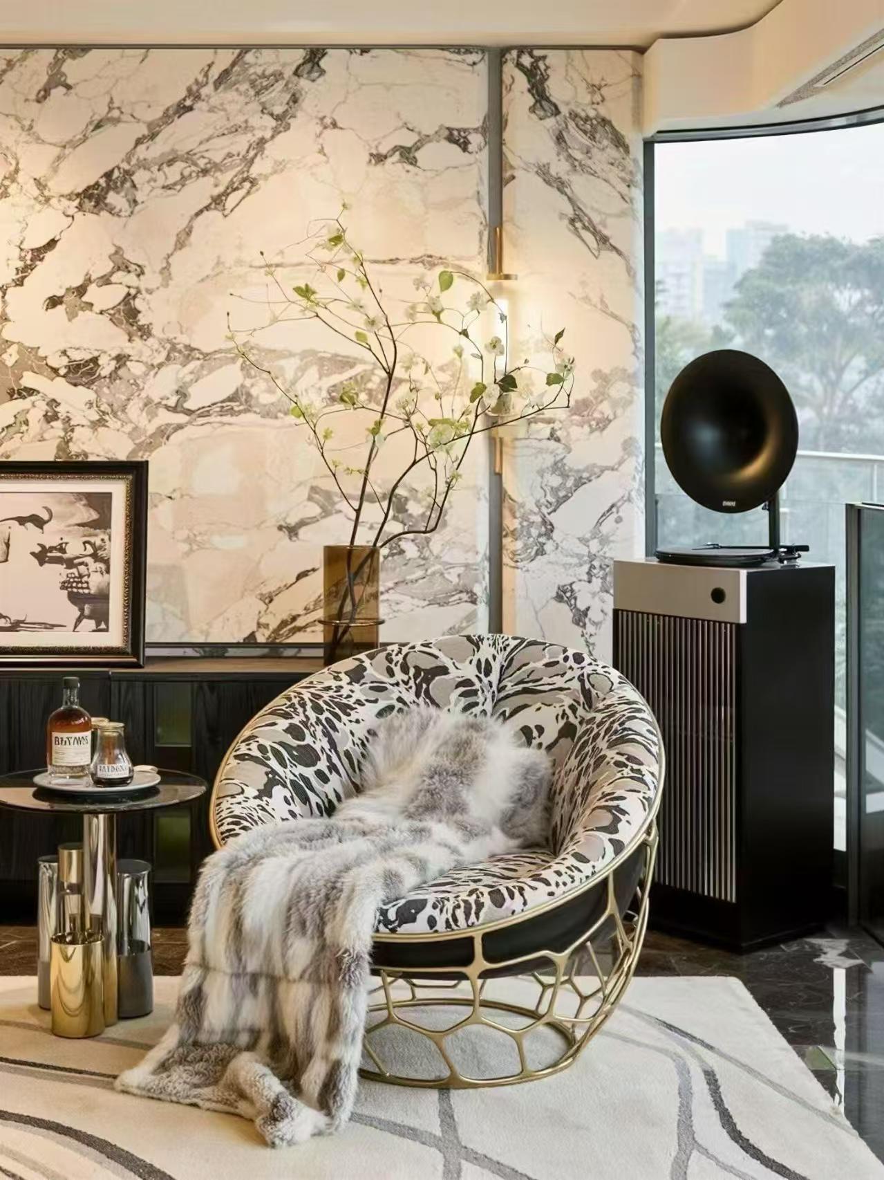 Luxury Italian Copper Lounge Chair