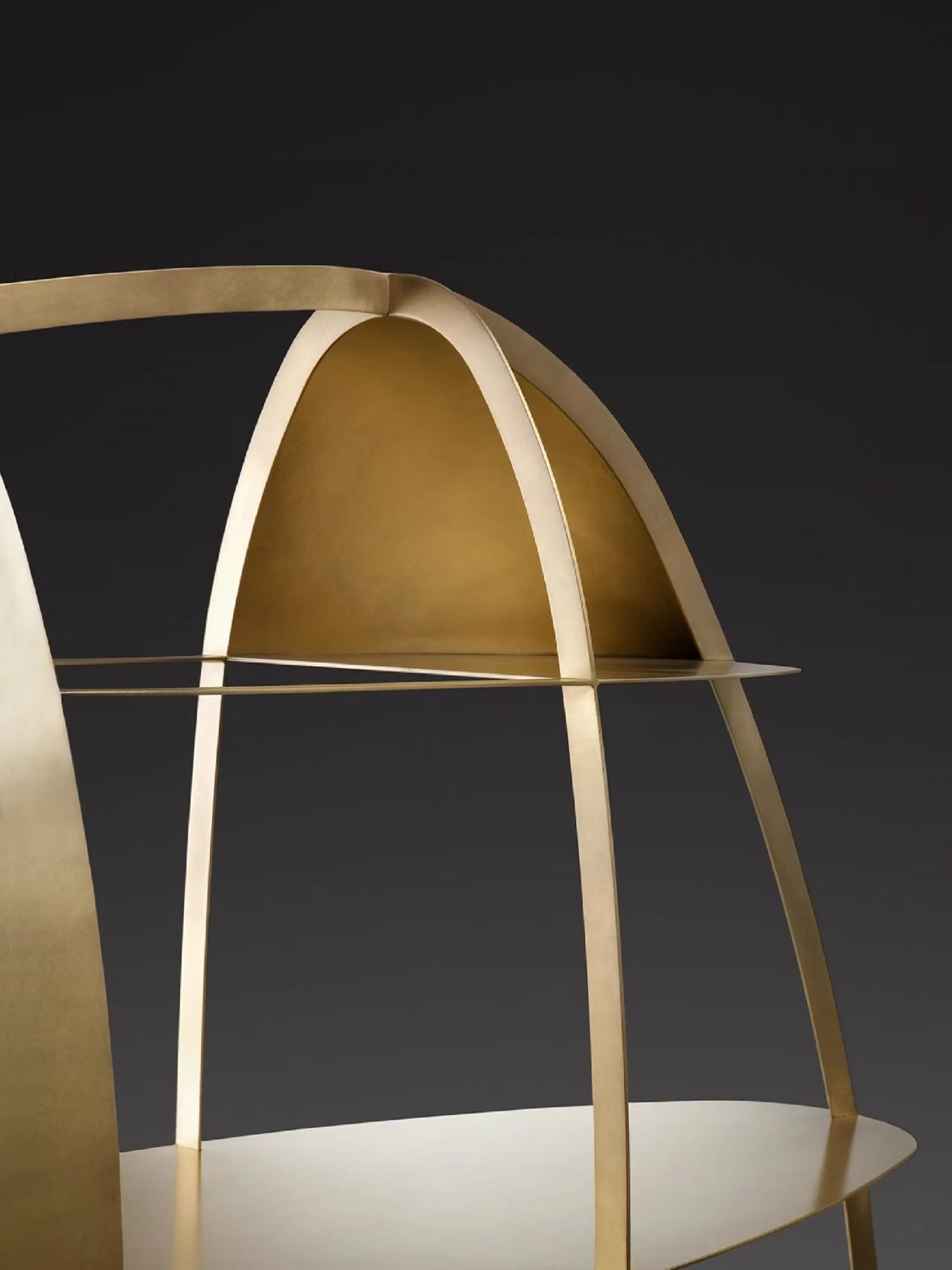 Luxury Italian Stainless Steel Display Bookshelf Design