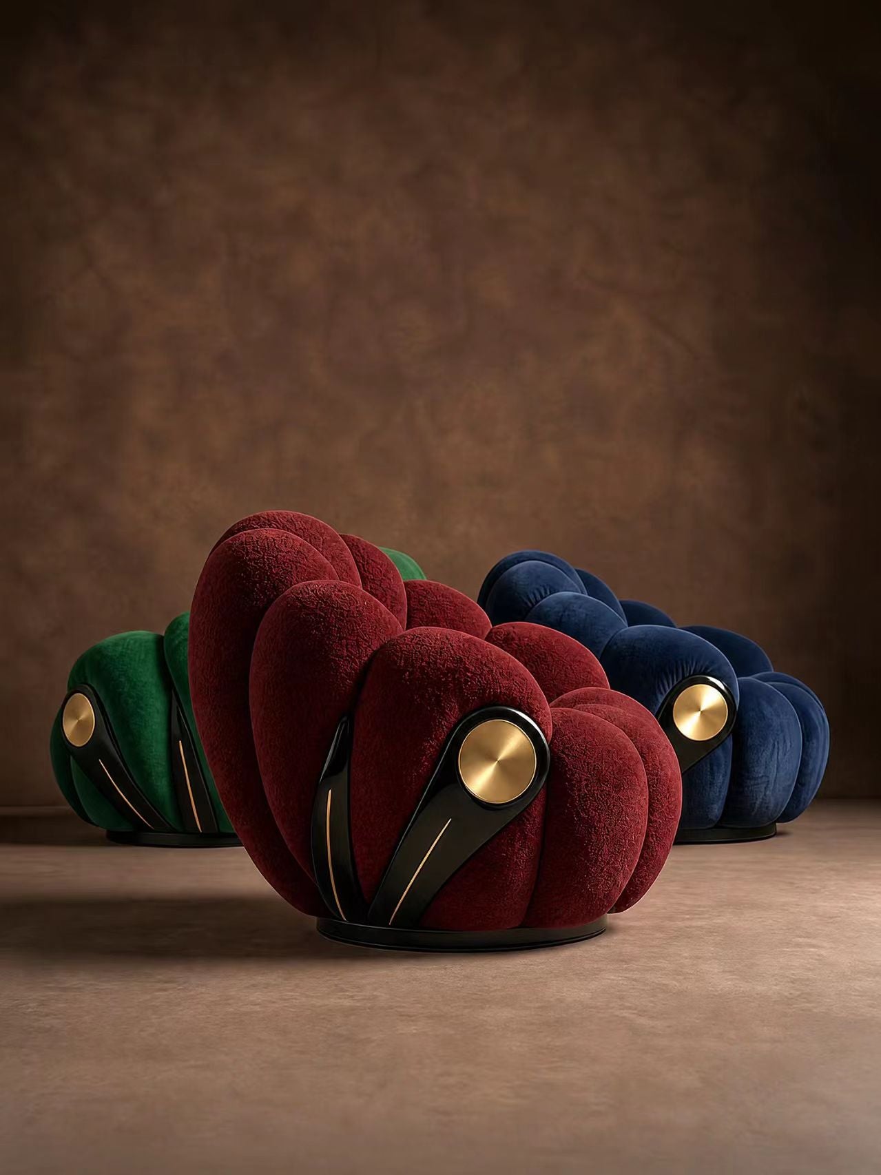 Luxury Italian Rotating Pouf Chair