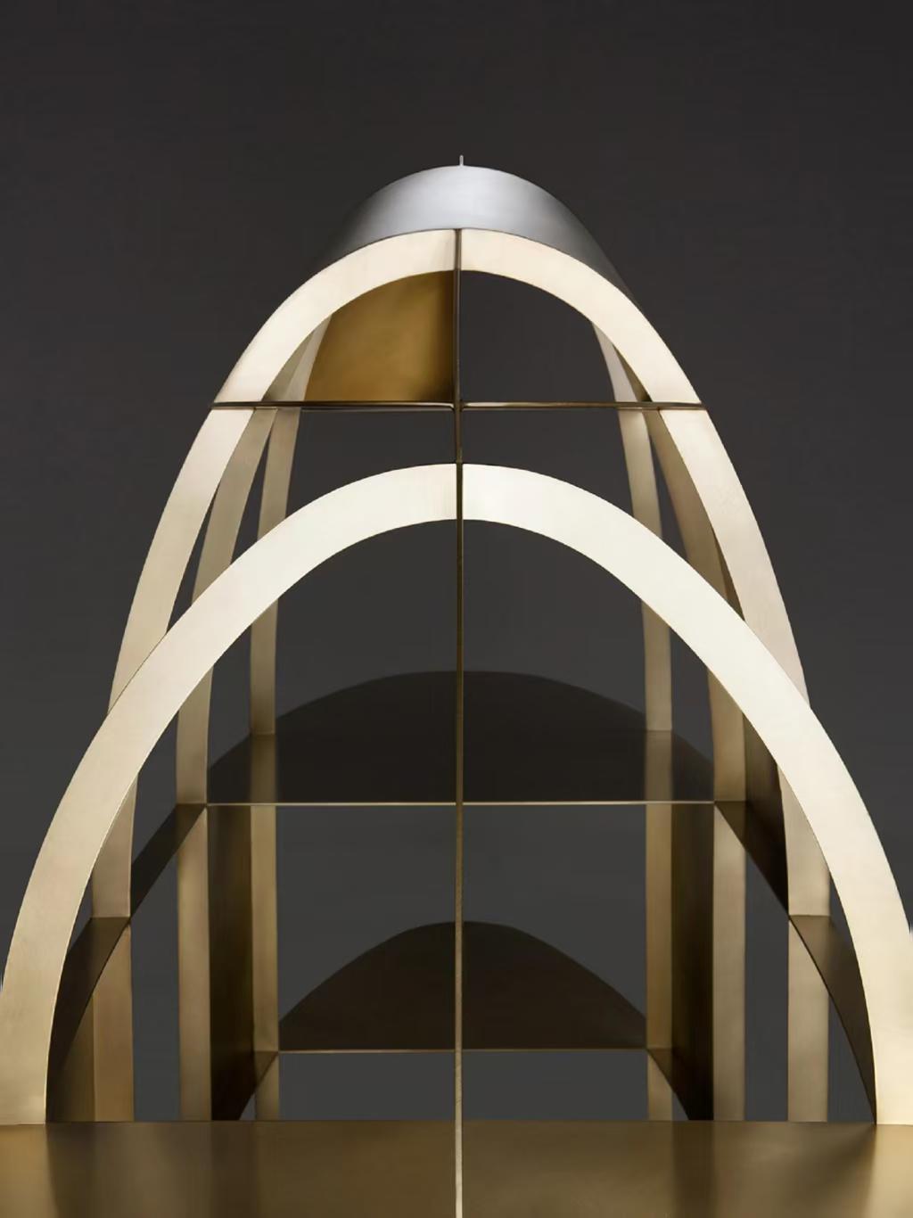 Luxury Italian Stainless Steel Display Bookshelf Design