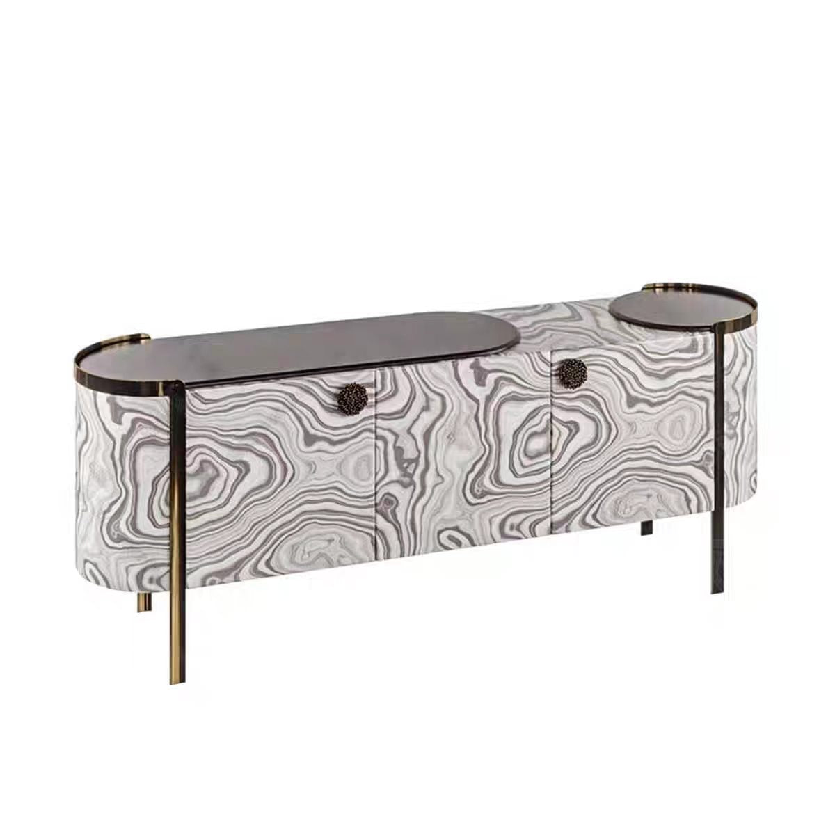 Luxury Italian Stone Top Console Cabinet Design