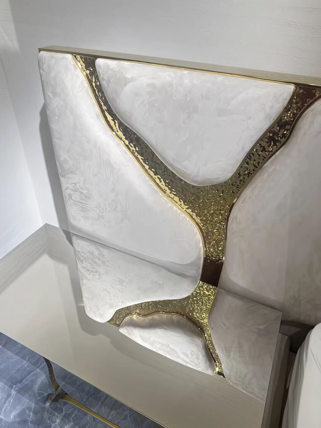 Luxury Italian Cracked Panel Designer Bed