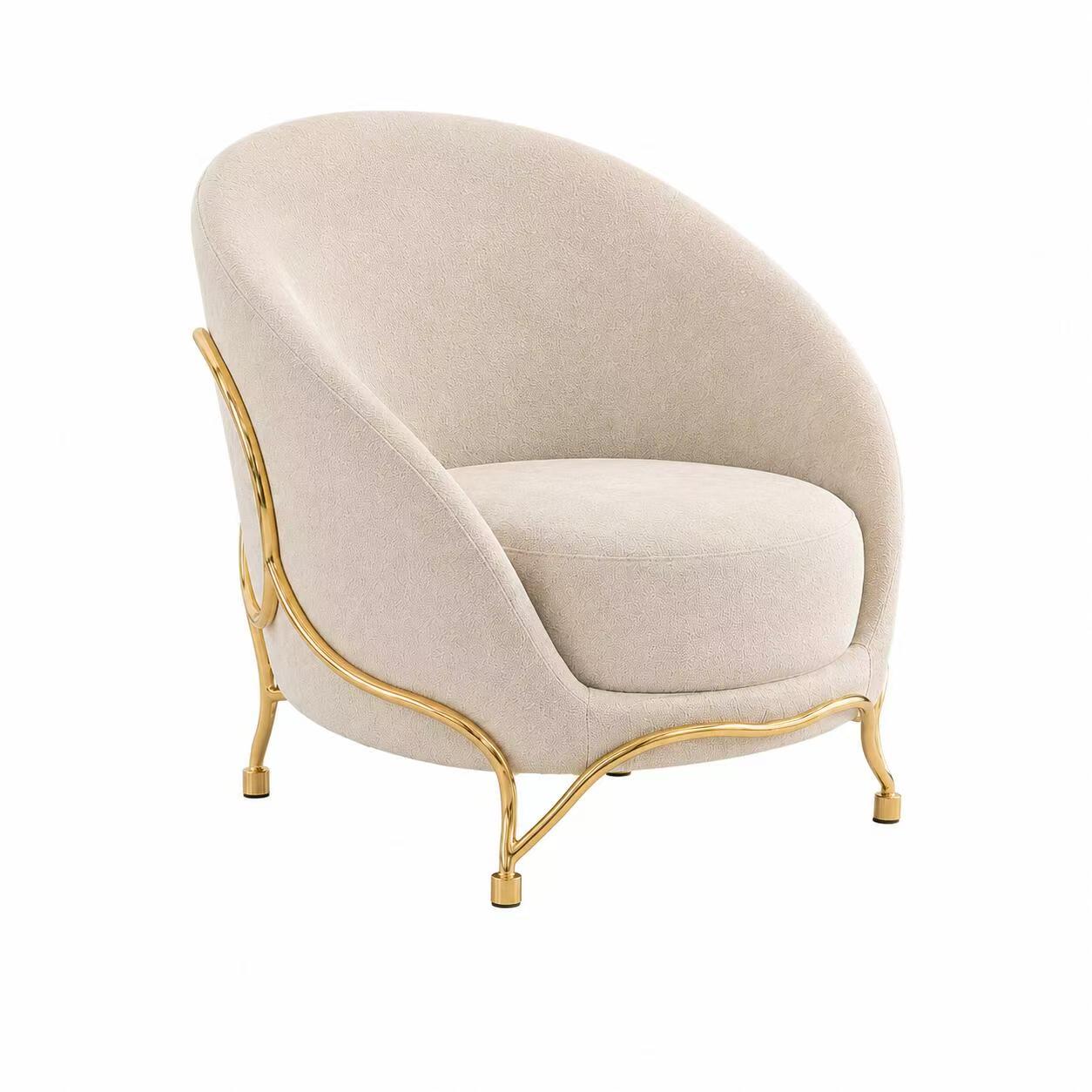 Luxury Italian Brass Lounge Chair