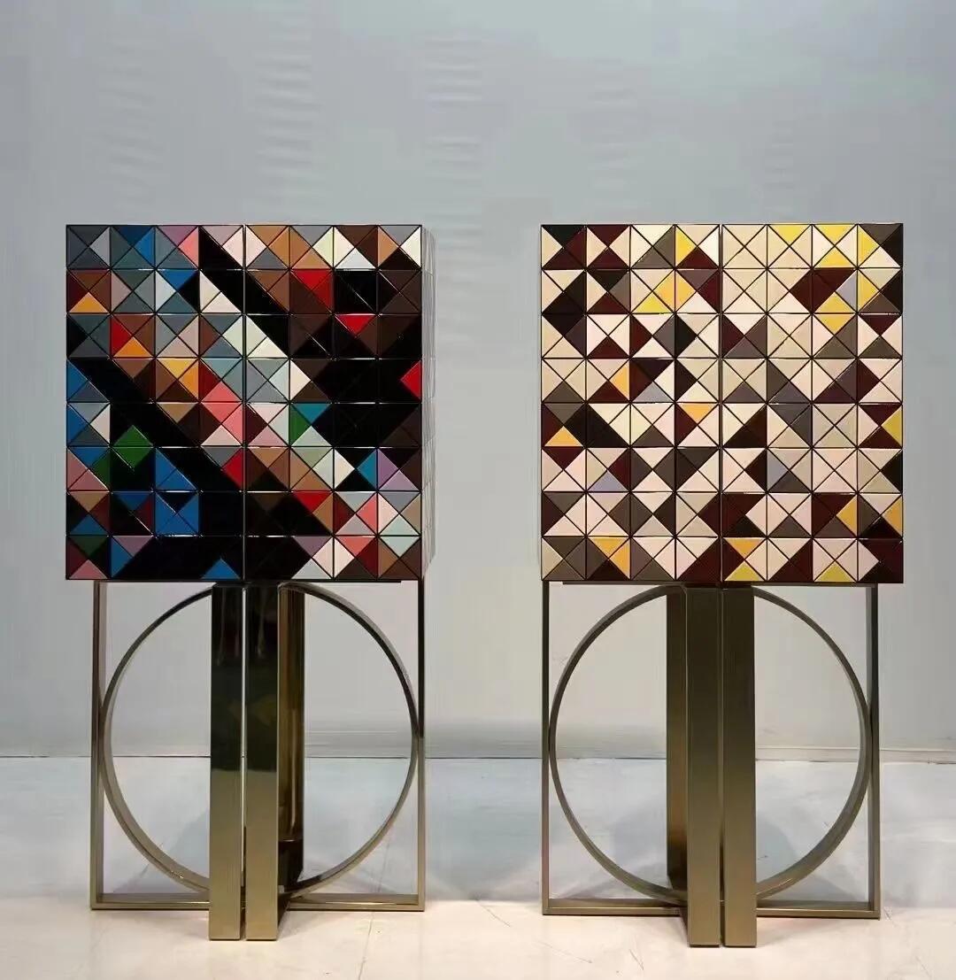 Luxury Italian Mosaic Wine Cabinet