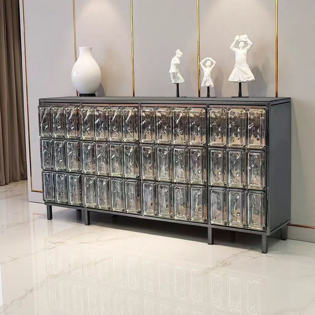 Luxury Glass Brick Sideboard Cabinet Design
