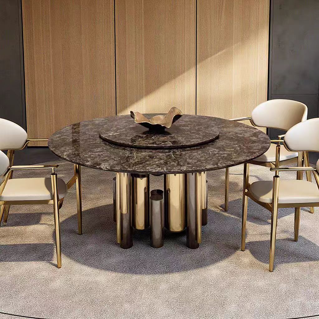 Luxury Italian Cavalli Dining Table with Stainless Steel & Glass Design