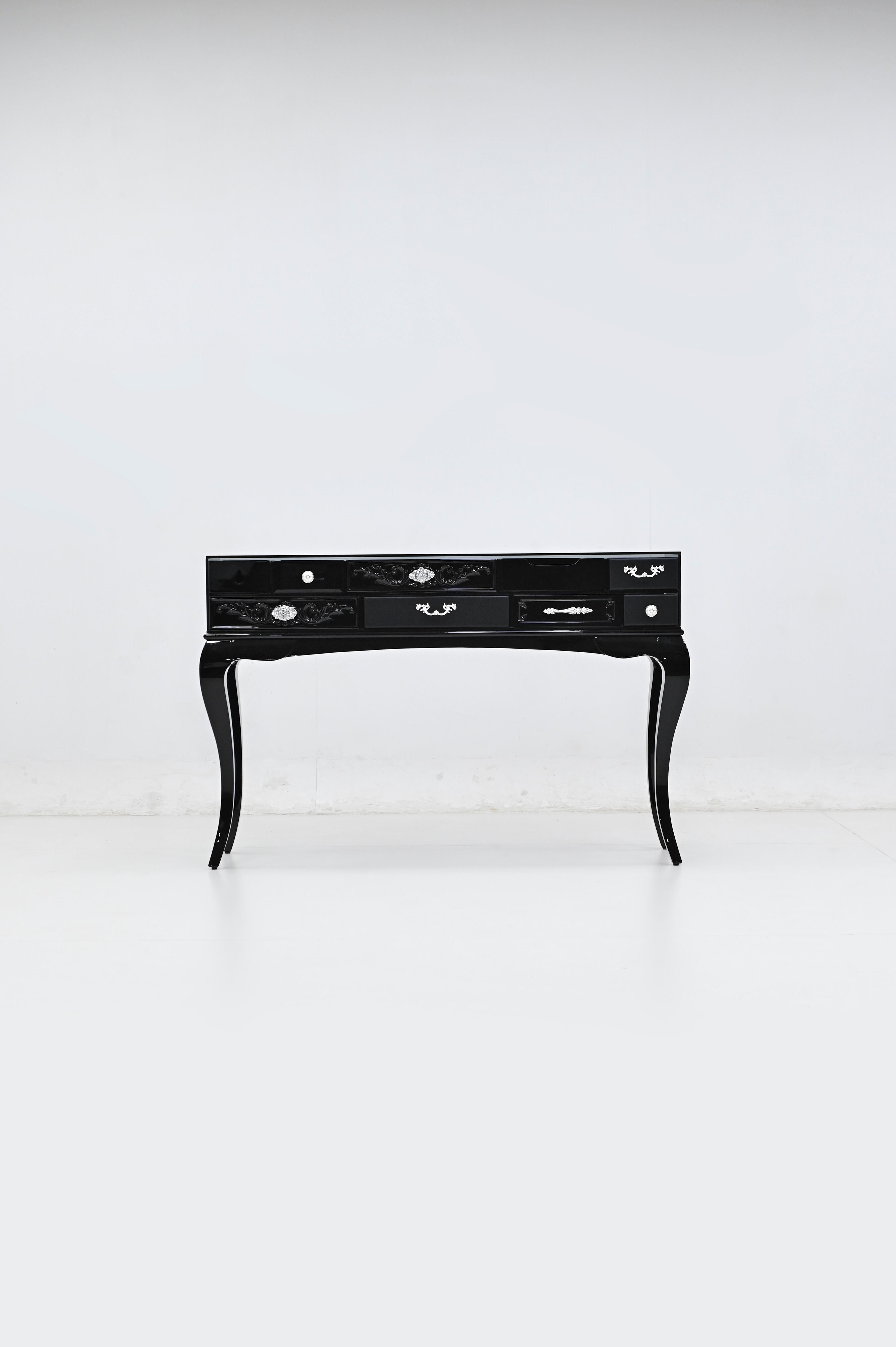Luxury Italian Boca Entryway Console Cabinet with Stainless Steel Handles