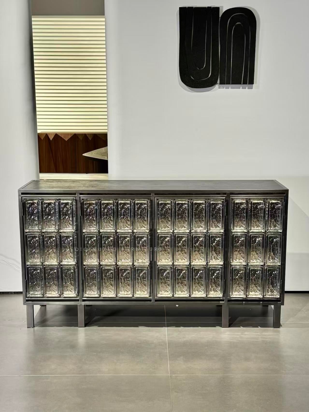 Luxury Glass Brick Sideboard Cabinet Design