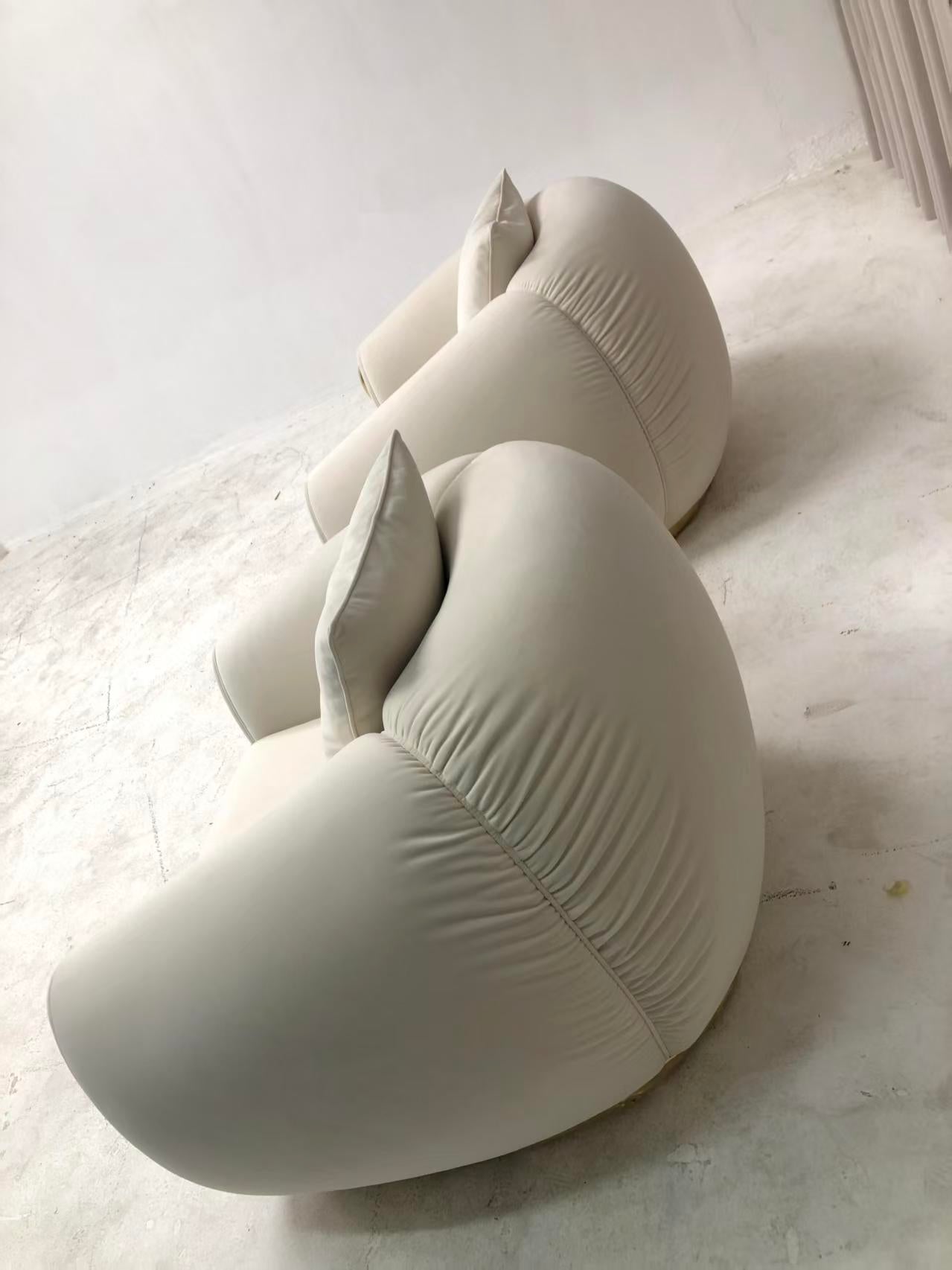 Luxury Italian Bocadolobo Inspired Leather Lounge Chair