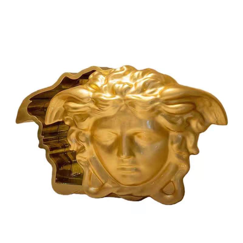Luxury Italian Medusa Gold Leaf Wine Cabinet