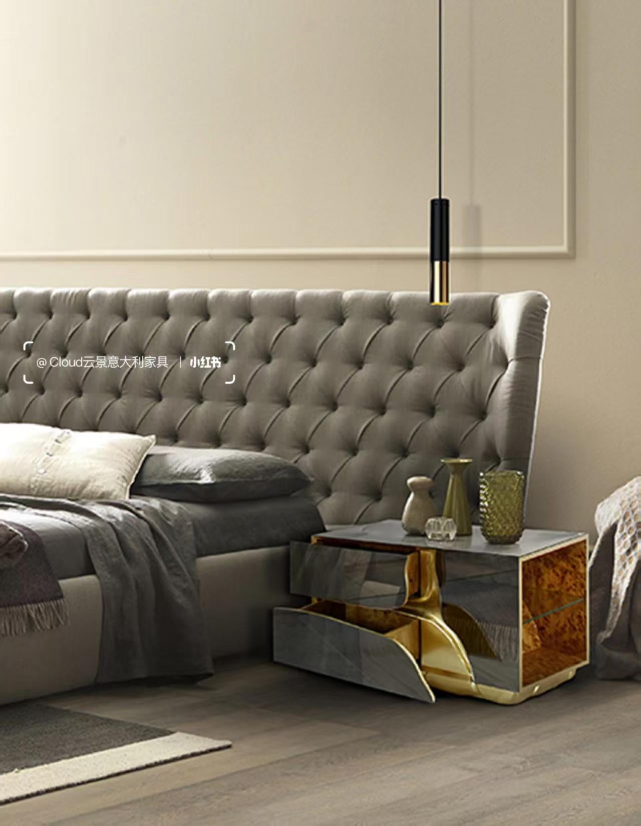 Italian Luxury Stainless Steel Nightstand