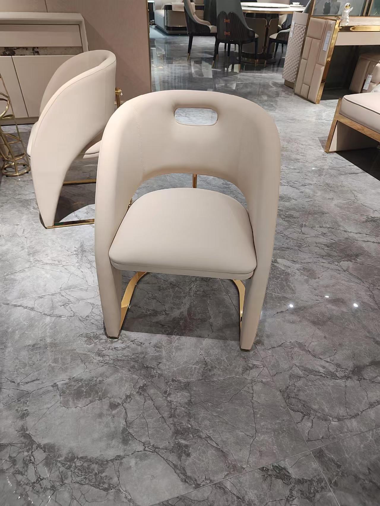 Luxury Leather Crystal Ball Dining Chair Design