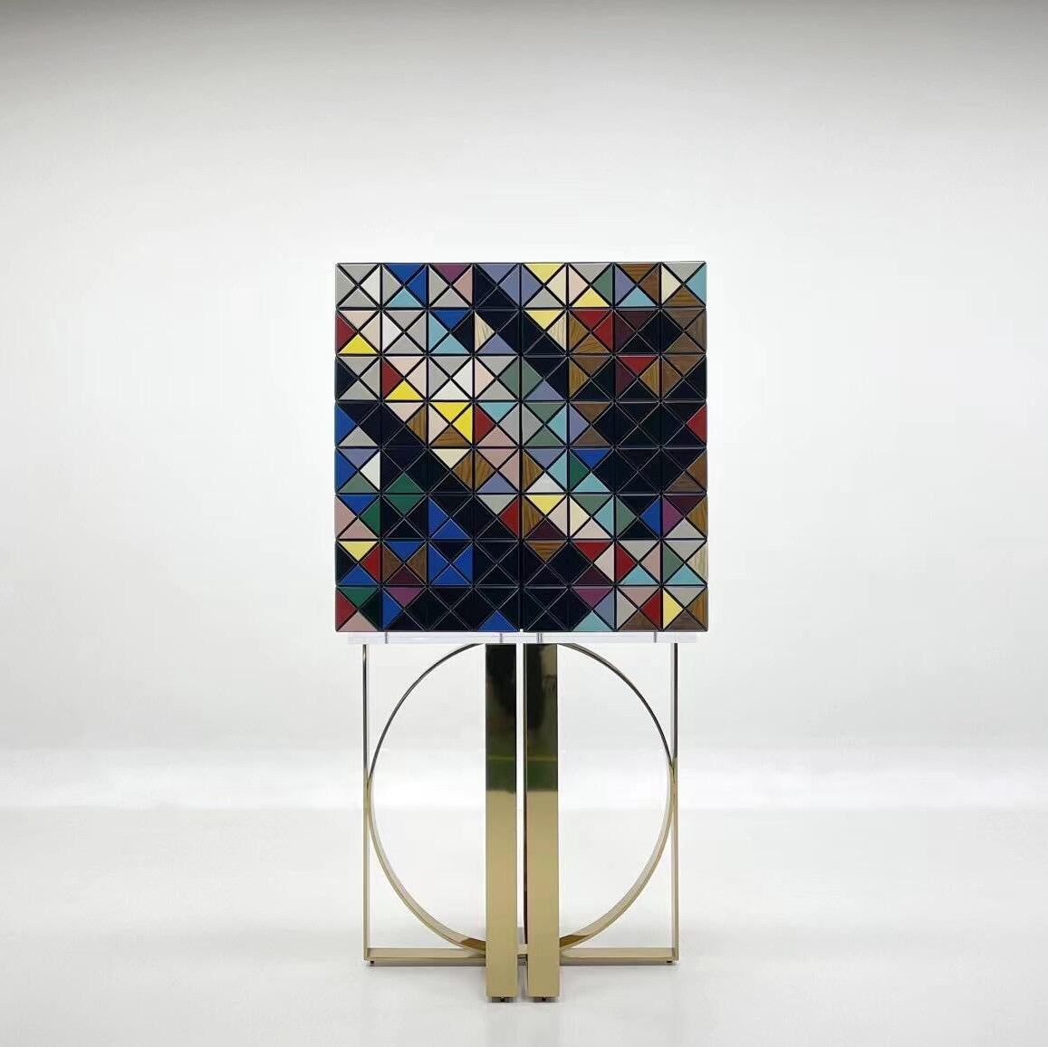 Luxury Italian Mosaic Wine Cabinet