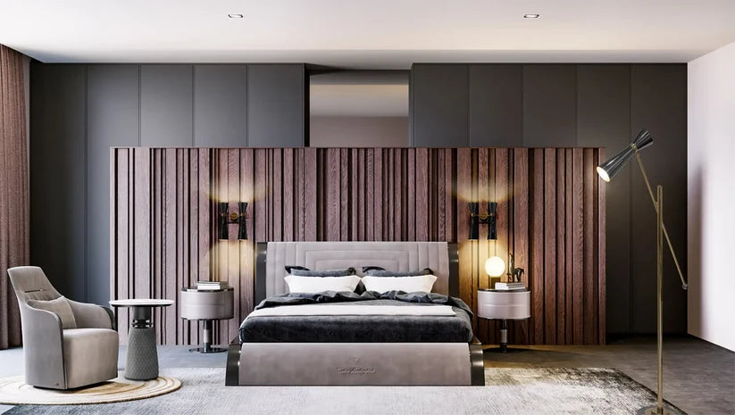 Luxury Modern Leather Bedside Cabinet